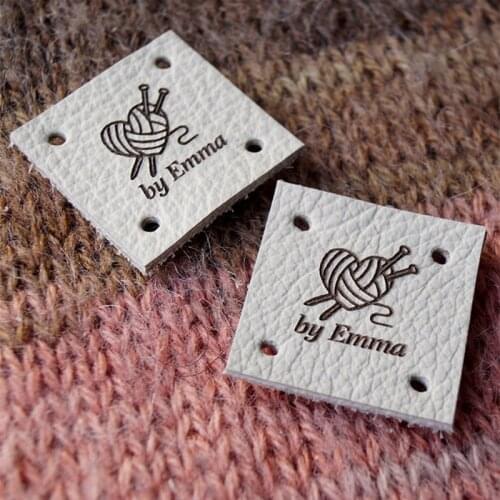 55pcs customize sewing brand labels, Leather clothing label for handcraft, handmade tags with logo, Blanket Hats Accessories DIY