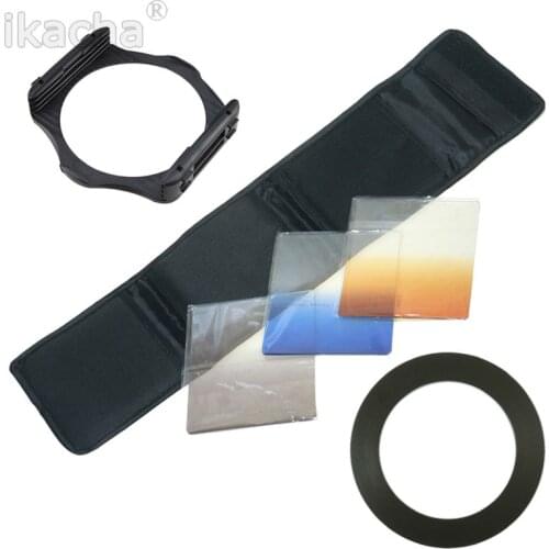 6 In 1 Camera Lens Filter Kit Bag 49 52 55 58 62 67 72 77 82mm Adapter Ring Keep Holder Gradient Blue Orange Gray Cokin P Filter