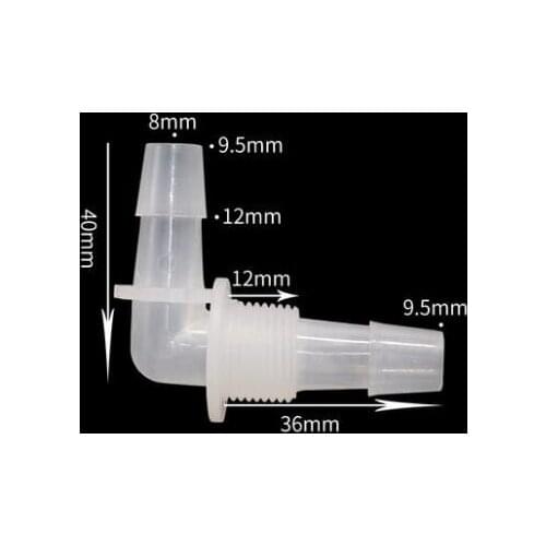 9.5mm to 3/8'' BSPP Male Thread to 9.5mm Plastic Elbow Pipe Fitting Pagoda Barbed Bulkhead Equal Hose Connector Tube Joint