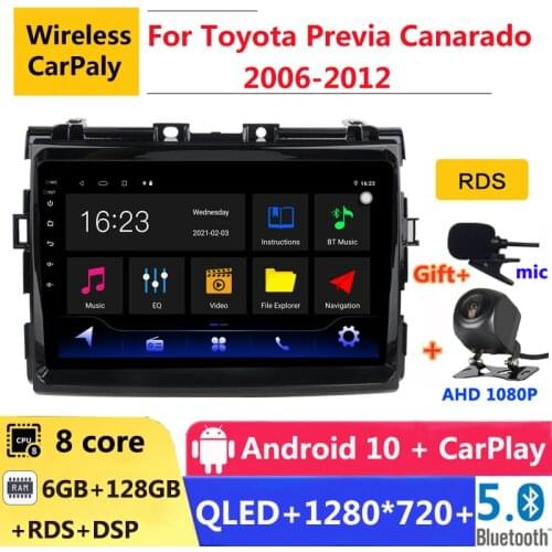 6G RAM 2 din android 10 car radio auto stereo for Toyota PREVIA Estima Tarago Canarado navigation GPS DVD Multimedia Player
