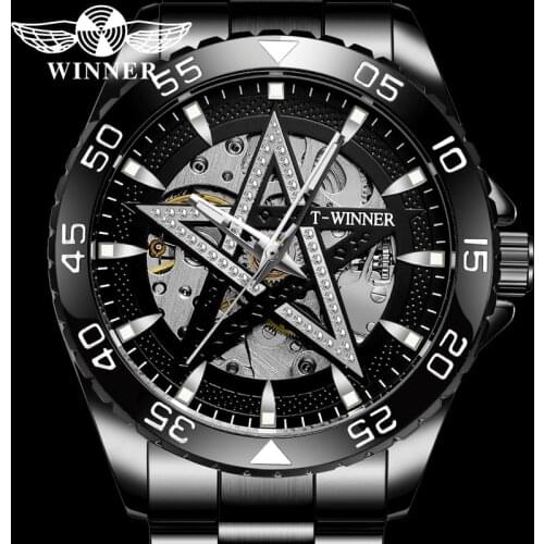 WINNER Automatic Mechanical Men Wristwatch Military Army Sport Male Clock Top Brand Luxury Skeleton Fashion Man Watch Gift 8192