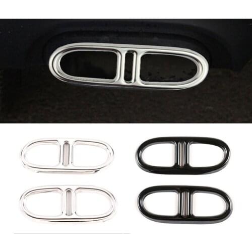 Car Tail Throat Frame Exterior Exhaust Pipe Cover Trim Fit For Mercedes Benz GLB GLA Class H247 2020-2021 Auto Accessories