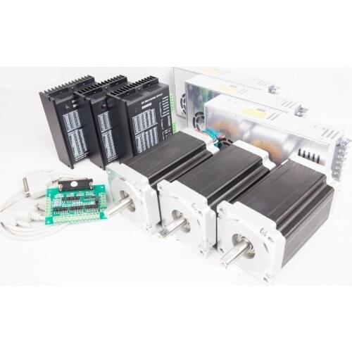 Free Ship US&US Ship 3Axis Nema34 Stepper Motor 1600oz.in 151mm 3.5A&Stepper driver DM860A CNC kits High Torque Low Noise