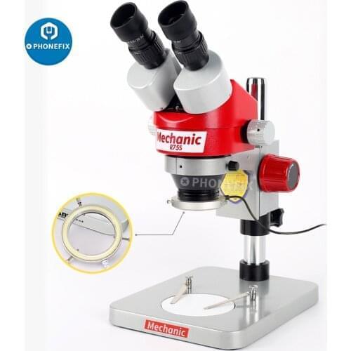 Mechanic Binocular Stereo Microscope 7X-45X with LED Lights PCB Solder Tool Mobile Phone Repair Mineral Watching Microscopio