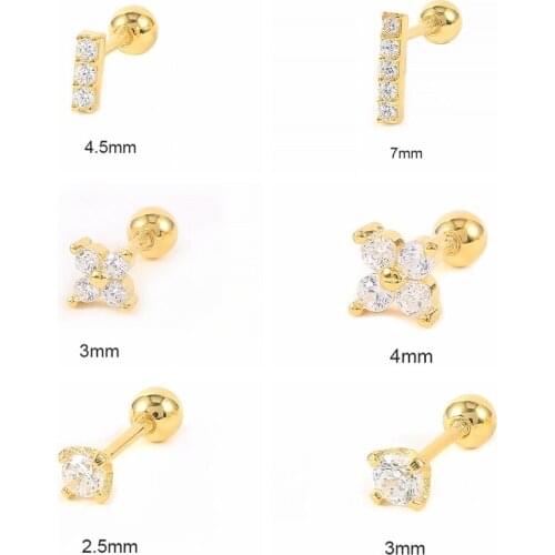 BOKAO 1pcs 2021 Trend Plata 925 Crystal Stud Earring Luxury Jewelry Bijoux Femme Pendientes Piercing Gold Ering Woman Серьги CZ
