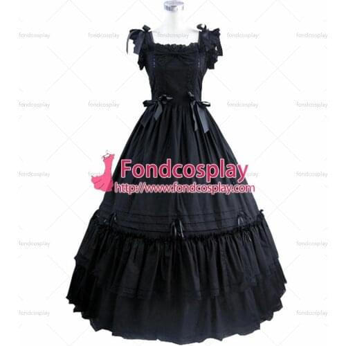 Gothic Lolita Punk Medieval Gown Black Long Evening Dress Jacket Tailor-made[CK1434]