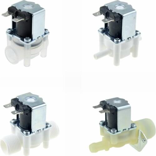 Electric Plastic Solenoid Valve 12V 24V 110V 220V Normally Closed 1/4 3/8 1/2 Pipe Stem Male Female Water Air Inlet Flow Valve