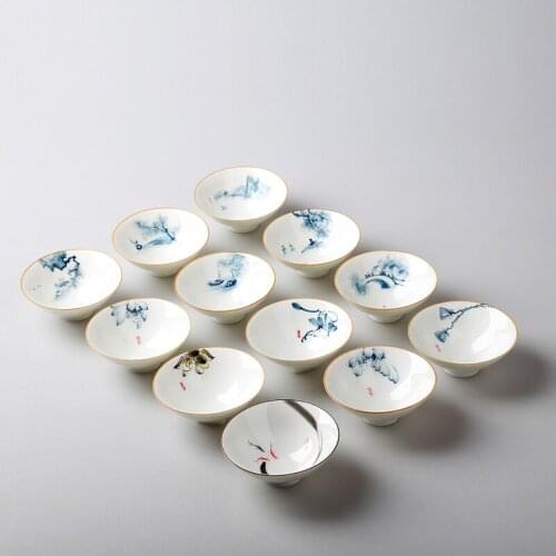 Jingdezhen Porcelain Tea Cup Ceramic Single Personal Hats Style Chinese Kung Fu Handmade Mug