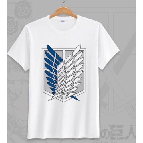 1 PC New Japanese Anime Attack On Titans Cosplay White Print T-Shirt Women Men Costumes Summer Shirt Tops Dropshipping