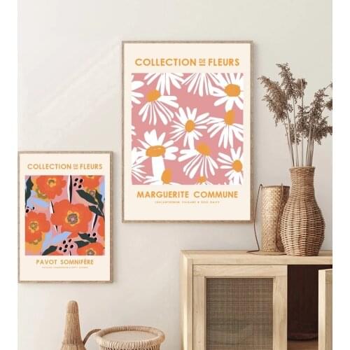 HD Wall Art Prints Canvas Painting Modular Market Wild Plant Pictures Home Decor Vintage Flower Poster No Frame For Living Room