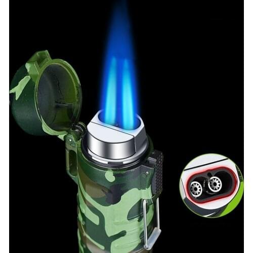 Outdoor Multifunctional Waterproof Lighter Lighting Flashlight Rechargeable Windproof Lighter Gas Smoking Camping Gadget
