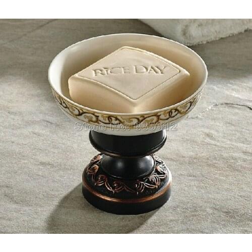 Bathroom Accessory Black Oil Rubbed Bronze Bathroom Ceramic Soap Dish Holder Wba473