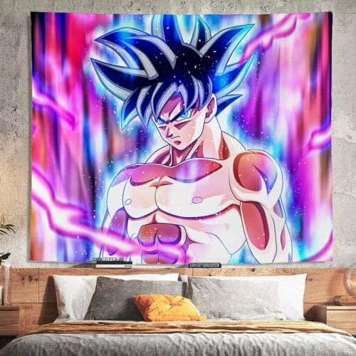 Cartoon Goku Blanket Wall Hanging Celestial Tapestry Decoration Home Hippie Wall Carpets Living Room Decor Kids Bedroom Gift