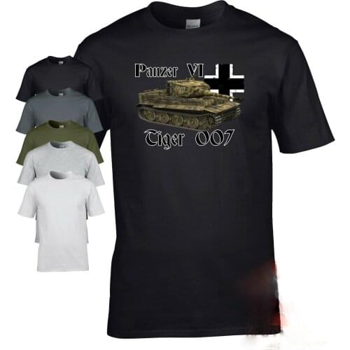 Panzer 6 Tiger 007 tank Men T-shirt WW2 German military armour Micheal Wittmann