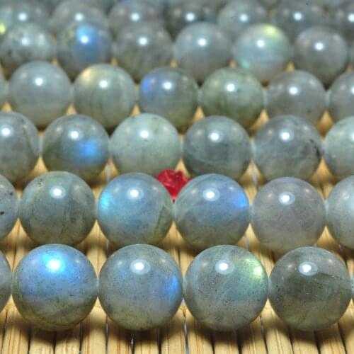Natural Labradorite Smooth Round Loose Beads Wholesale Gemstone Semi Precious Jewelry Making 15"