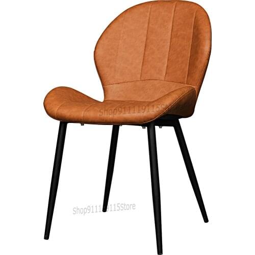 Nordic Dining Chair Leather Household Modern Simple Armchair Light Luxury Creative Soft Bag Dining Table Chair Net Red Desk Chai