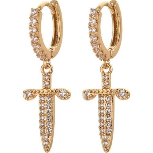 New fashion zircon cross pendant earrings punk retro pendant earrings ladies fashion jewelry gifts 2021