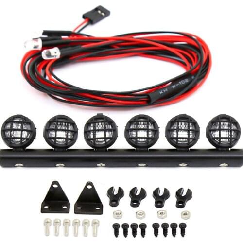 NEW RC Car LED Roof Lamp Lights Bar for SCX24 WPL 1/18 1/24 RC Truck Car Upgrade Parts Accessories 4LED/6 LED