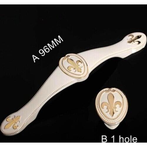 Kitchen Cabinet handle 96mm gold drawer pull ivory white Zinc alloy cupboard drawer Dresser wardrobe Furniture Handles pull knob