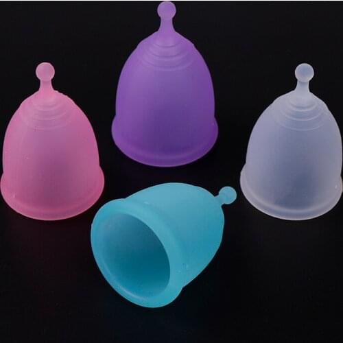 1 Pc Silicone Menstrual Cup Medical Grade Soft Moon Lady Period Hygiene Reusable Cup S/L Sizes Random Color