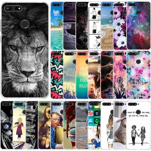 Silicon Case For Huawei Y6 Prime 2018 Case 5.7 Inch Cover For Huawei Honor 7A Pro Back Cover Protective Soft TPU Cat Flower Case