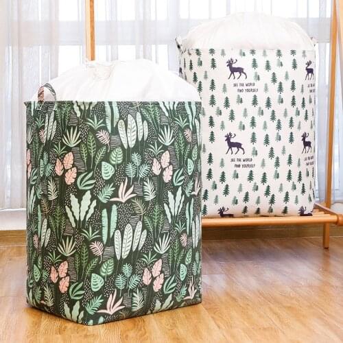 YT Cartoon Elk Foldable Storage Bag Beam Mouth Transparent Storage Bag Clothes Blanket Baby Toy Basket Storage Quilt Travel Bag