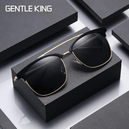 GENTLE KING 2021 Polarized Sunglasses Mens Driving Shades Male Sun Glasses For Men Retro Luxury Women Brand Designer UV400