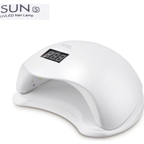 SUN5 48W Dual UV LED Nail Lamp Nail Dryer Gel Polish Curing Light with Bottom 10s/30s/60s Timer LCD display