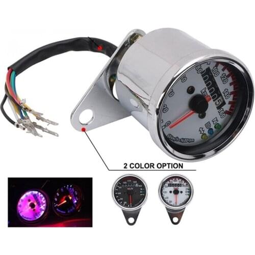 12V Universal Motorcycle Double Mileage Meter Modification with Indicator Light with Luminous Meter Speedometer
