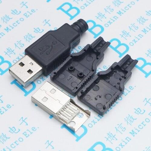 A public - welded wire - type USB A - type USB A - type 4p4-wire plastic shell rapid shell - head three-piece set