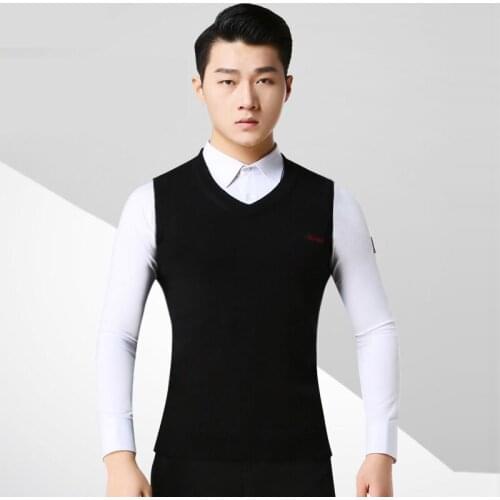 New Modern Latin Dance Vest MenS Slim Wool Vest For Male Standard Ballroom Tango Samba Dance Performance Dance Clothing DL4041