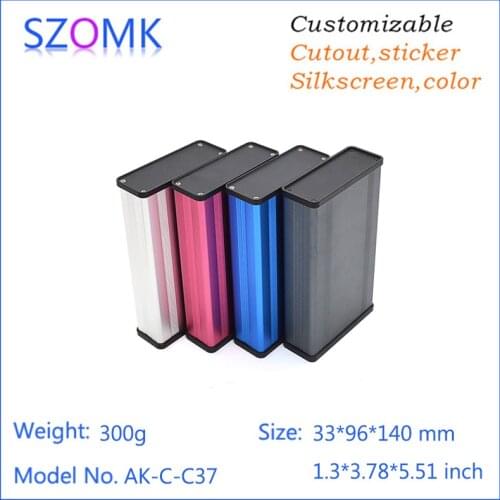 10 pcs, aluminum die cast junction box aluminum extrustion for power supply 33*96*140mm szomk pcb aluminum box enclosure