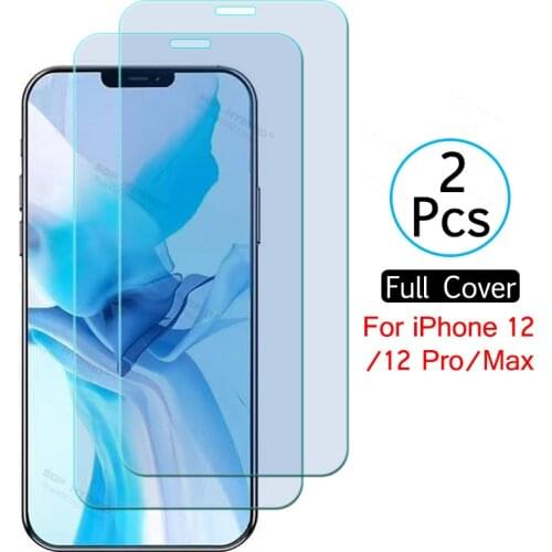 2 Sheets Protective Glass For iPhone 12 iPhone12 i Phone 12 Pro 12Pro Max Screen Protector For Apple 12 Pro Max Sklo Full Cover