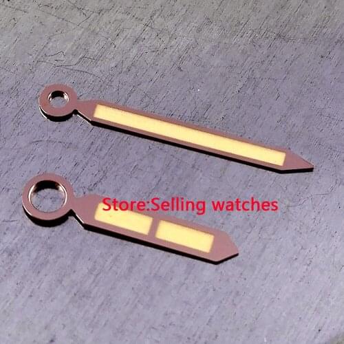 2 hands luminous orange Hand for 47mm 45mm case eta 6497,6498 movement