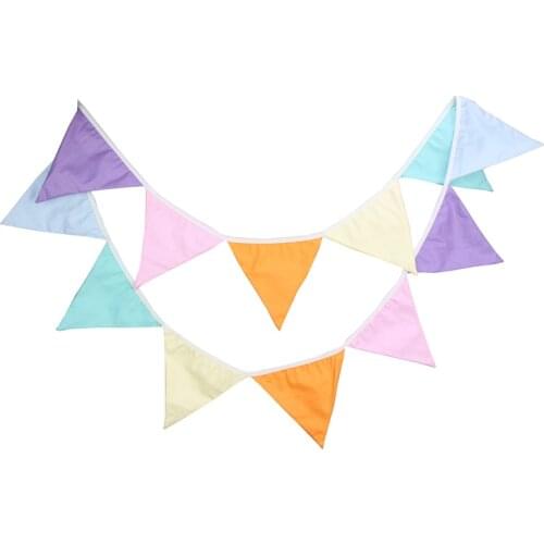 3.2m 12 Flags Light Rainbow Crayon Color Banner Pennant Garland Kids Baby Birthday Bunting Gathering Wedding Party Accessory