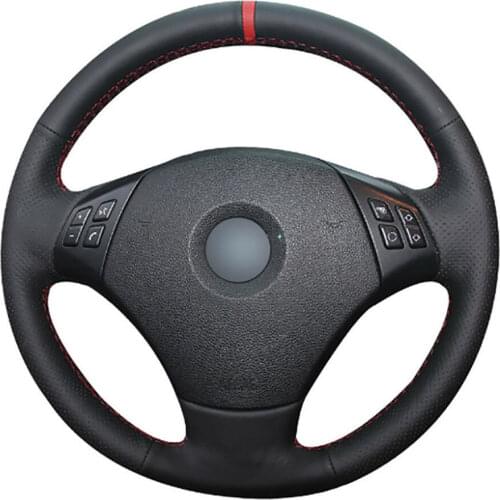 Free Customized PU Steering Wheel Stitch on Wrap Cover For BMW E90 X1 E82 E91