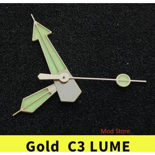 HQ Rose Gold/Golden Watch Hands Set MOD SKX SRP 4R35 4R36 7S26 NH35A NH36A Mov't Super C3 Luminous