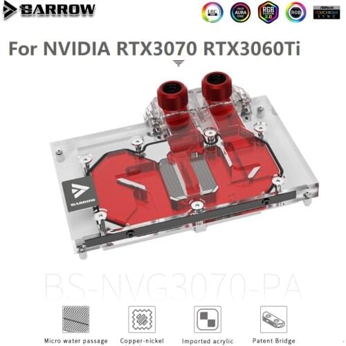 Barrow BS-NVG3070-PA PC water cooling Radiator GPU cooler video card Graphics Card Water Block for NVIDIA RTX3070 RTX3060Ti