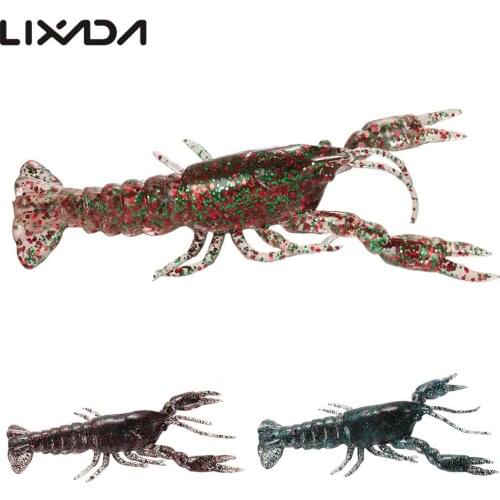 Lixada 12cm/19g Soft Crawfish Shrimp Lobster Claw Bait Artificial Lure Swimbait Floating Ice Fishing Bait Isca Pesca Soft Lures