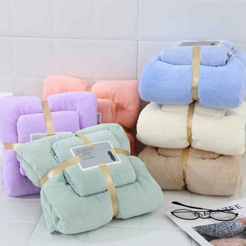 Multicolor Towel Household Bathroom Towel Microfiber Solid Quickly Dry Hair Towel Womens Face Towel Absorbent Towel Set 70*140cm