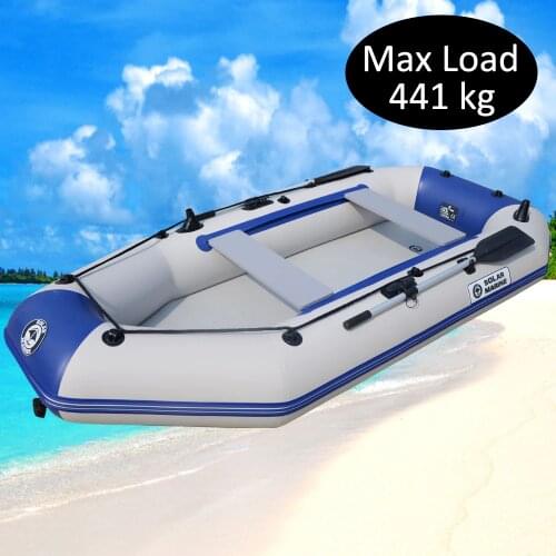 4 Person 270cm PVC Inflatable Rowing Boat Kayak Dinghy Fishing Ship Hovercraft Canoe Drifting Raft Sailboat Surfing Sailing B