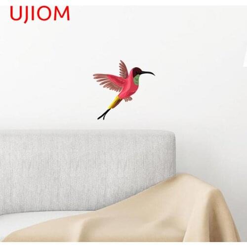 UJIOM Colibri Bird Door Wall Sticker Bedroom Decor Home Decoration Accessories for Living Room Waterproof Mural Art Decal