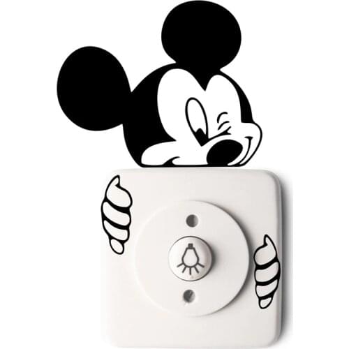 Disney Mickey Minnie Mouse Switch Stickers Bedroom Home Decor Accessories Wall Decals Vinyl Mural Accessories For Living Room