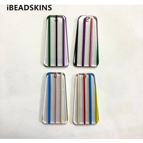 New arrival! 37x20mm 50pcs/lot acetic acid Striped trapezoid-shape charm for Handmade earring/Jewelry accessories DIY