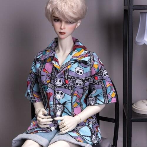 BJD doll clothes suitable for 1-3 1-4 uncle size youth retro short-sleeved male doll accessories