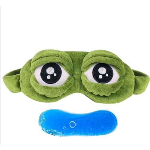 Lovely Frogs Eyes Sleeping Eye Mask Elastic Bandage Eyeshade Cover Eyepatch Blindfolds For Flight Travel Office Night Sleep