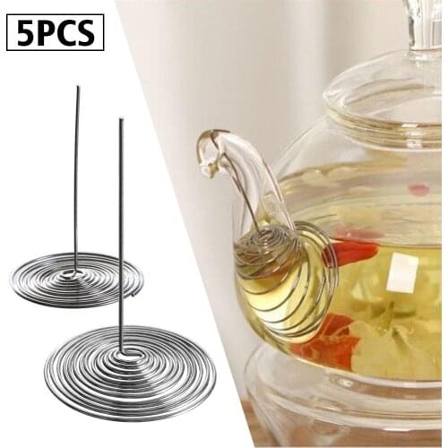 5pcs Infuser Accessories Reusable Portable Kitchen Tool Teaware Universal Home Spring Strainer Stainless Steel Teapot Filter
