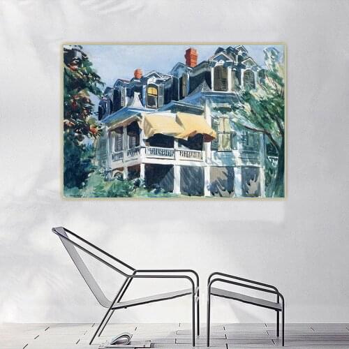 The Mansard Roof,1923, by Edward Hopper Canvas Oil Painting Art Aesthetic Picture Wall Backdrop Hanging Decor Home Decoration