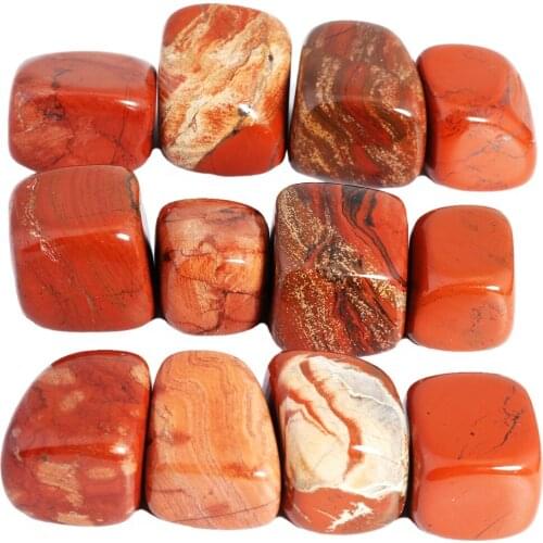 TUMBEELLUWA 1lb (460g) Red Stone Tumbled Polished Stones for Wicca Reiki Energy Healing Crystal