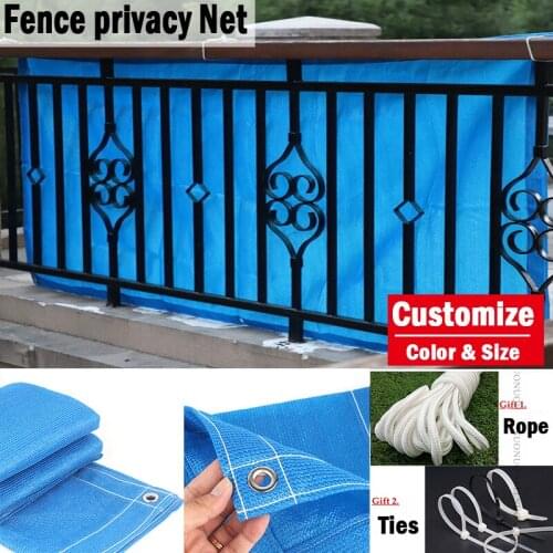 Width 0.8M/0.9M Blue Color Home Balcony Privacy Screen with Rope and Tie Garden Fence Shelter Cover Backyard Gazebos Awning